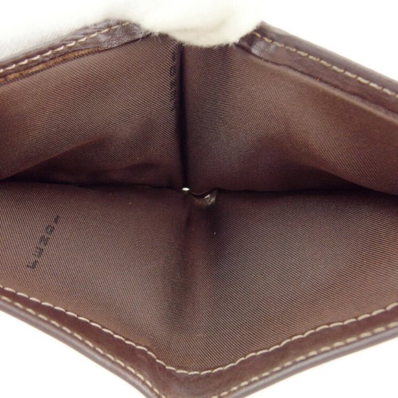 Authentic FENDI two-fold wallet Zucca beige canvas �~ leather Auth USED - Picture 7 of 9